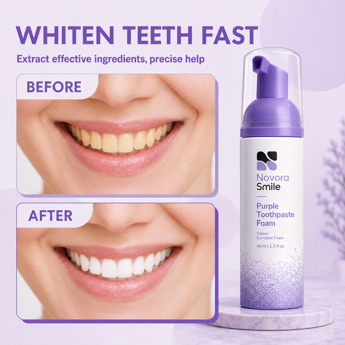 Novora Smile Whitening Toothpaste Foam