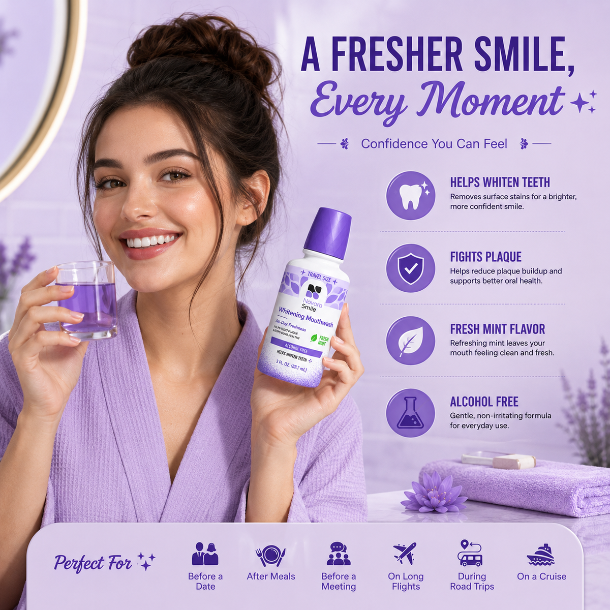 Novora Smile Whitening Mouthwash